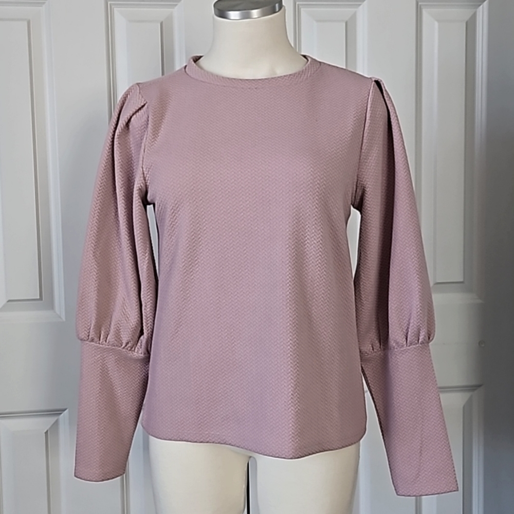 Blue Tassel puff sleeve top from Anthropologie